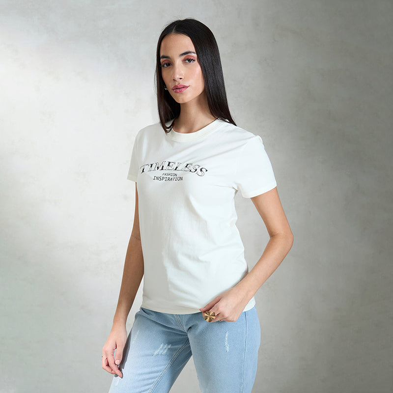 Virgio Damen-Top in regulärer Länge, regulärer Passform, Rundhalsausschnitt