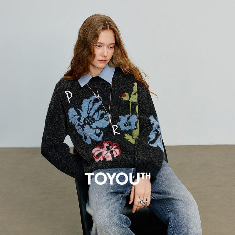 

Chuyu Women s Jacquard Loose-Fit Knit Sweater M