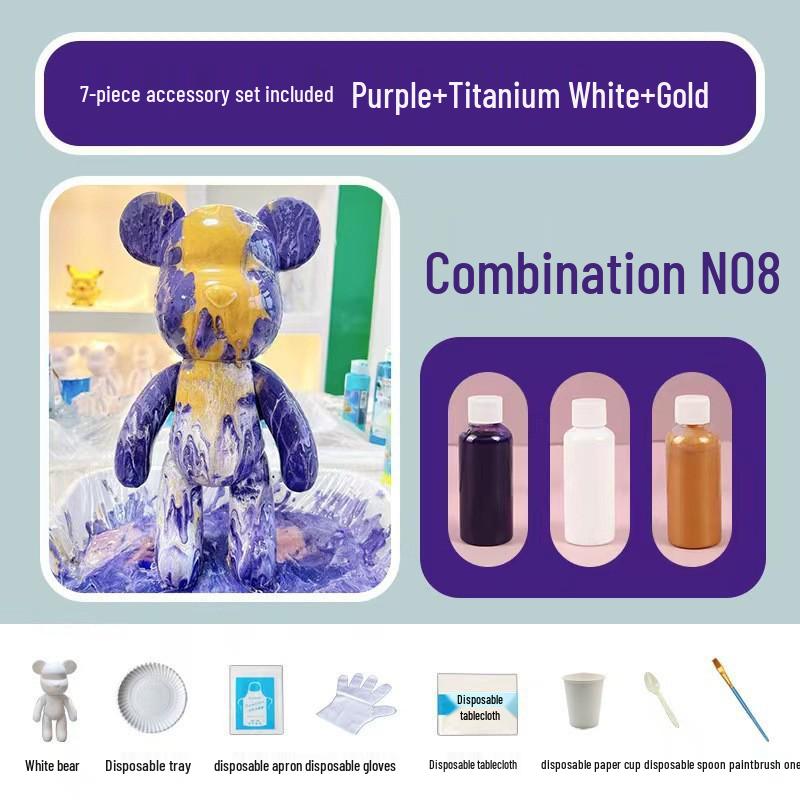 Acrylic Pigments White Bear Set for Creative Handcrafted Graffiti Painting