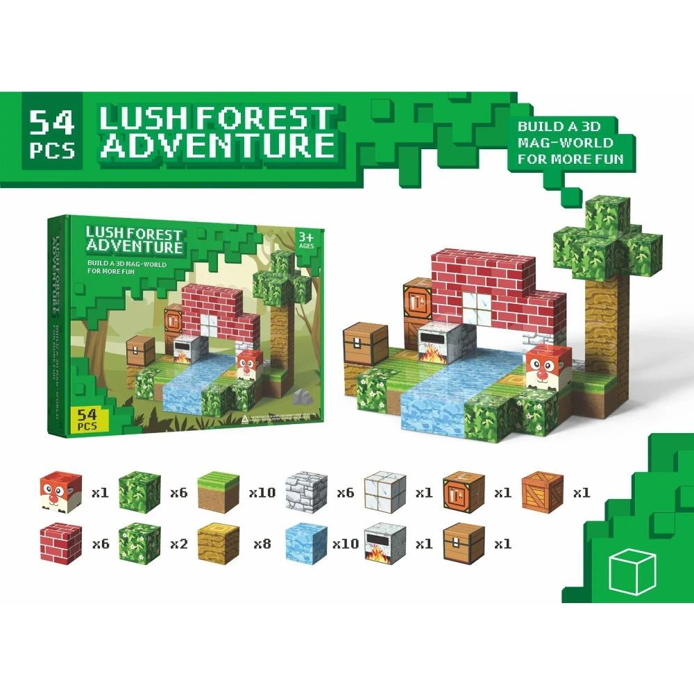 DIY Magnetic Building Blocks World Magnet Cube Set for Boy Girl Kid Trees House Models Children Gifts Sensory Toys Free Building