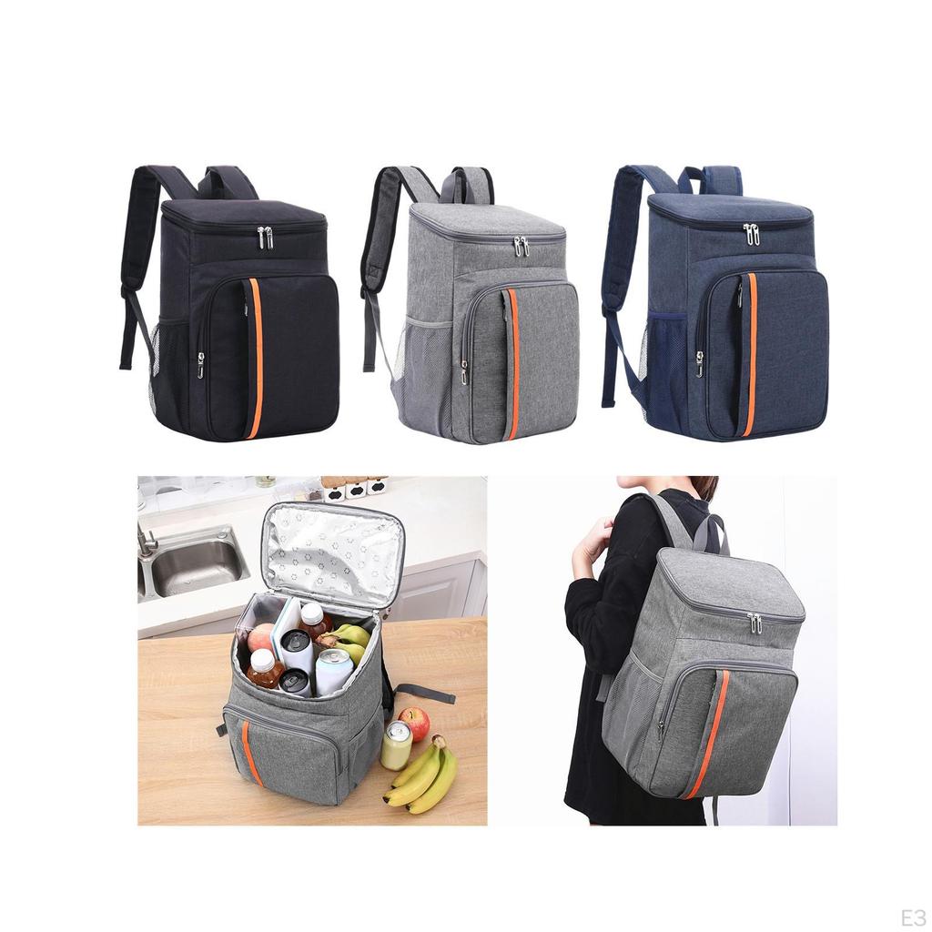 Outdoor Piknik Bag Izolovaný batoh s bočními kapsami Lehký oběd pro