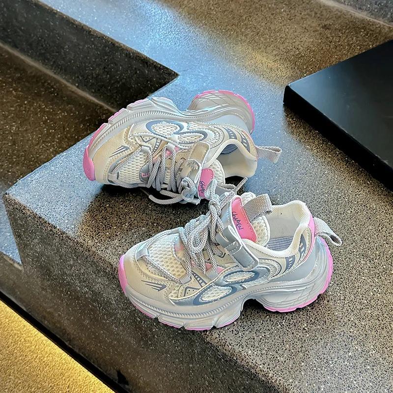 Детские кроссовки для девочек Массивные Детские Школьные Баскетбольные Кроссовки Сетчатые — фото 5