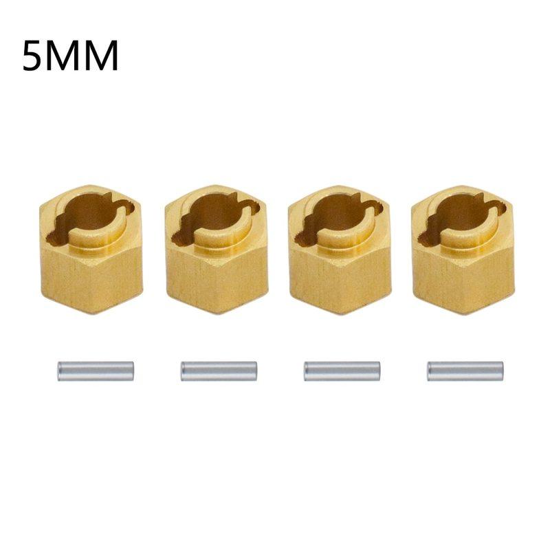 4Pcs 7mm Brass Wheel Hex Hub Extender Adapter 4/5/6mm For TRX4M Bronco Defender 1/18 RC Crawler Car Model Parts