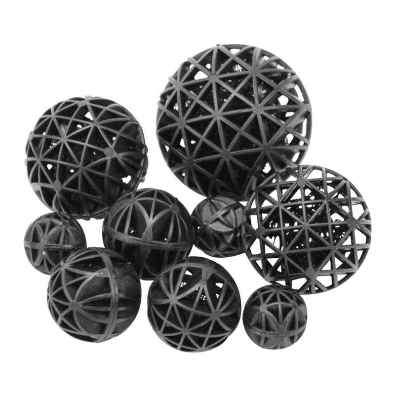 Fishtank Filter Media Bulk Black Bio Balls with Cotton for Aquariums Filtration Bio Balls Media for Freshwater Saltwater