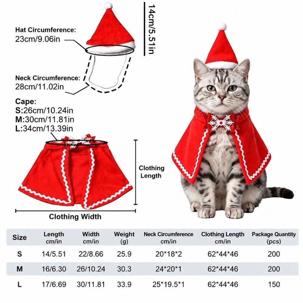 Lace Trim Pet Christmas Costume Soft Fabric Cat Xmas Clothes Home Holiday Decor