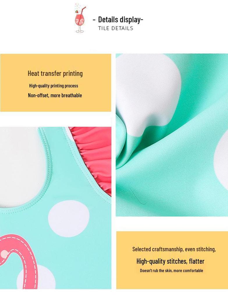 2025 Neuer Mädchen Flamingo 3D Rüschen Einteiler Badeanzug