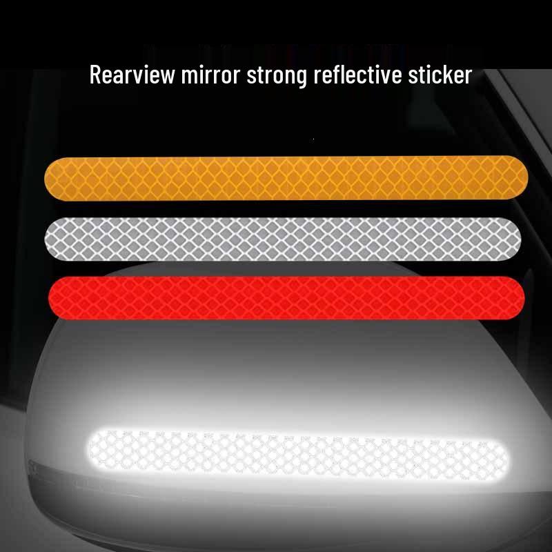 Reflective Car Rearview Mirror Warning Sticker - Scratch-Shielding Decorative Film