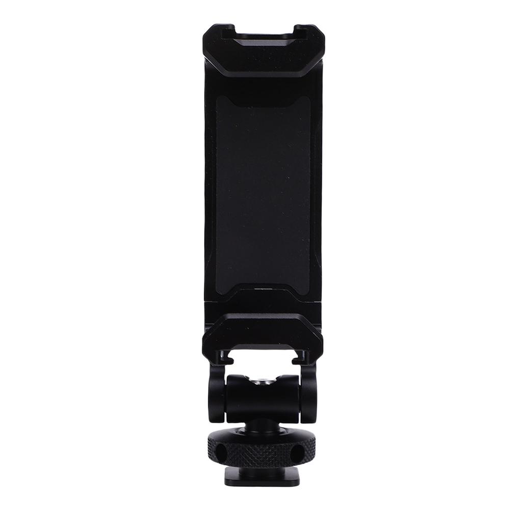 Camera Phone Support with Dual Cold Shoe Mount 360 Degree Adjustable Universal Metal Phone Clamp Tripod Mount Adapter