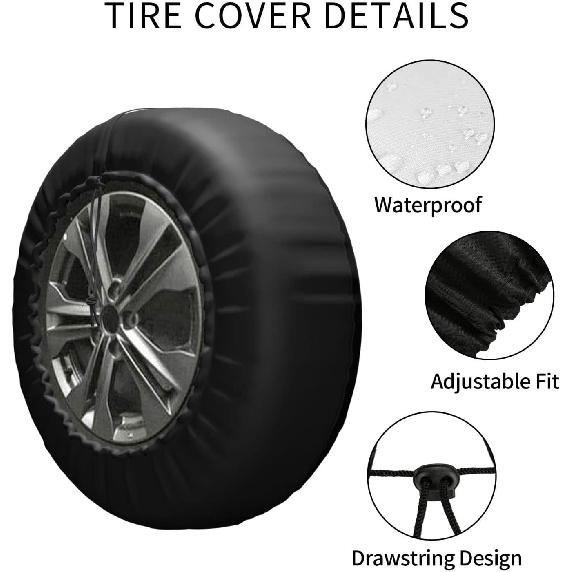 Spare Tire Cover Weatherproof Sun Protection Wheel Tire Cover Universal Fit Trailers RV SUV Truck Camper Travel With US American Flag (15" For Tire
