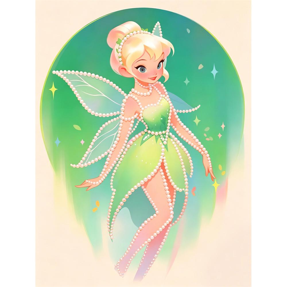 

Disney Pearl Painting Peter Pan Tinker Bell 5D DIY Pearl Picture Crafts for Adults/Beginners Gift Ideas Home Decor 30x40