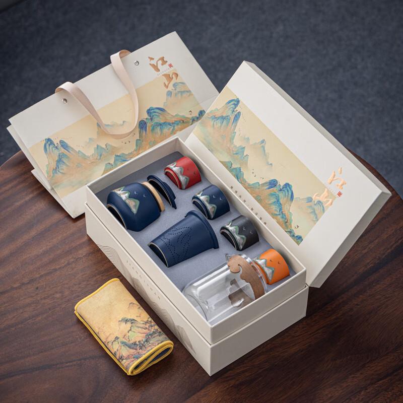 Forbidden City National Trend  A Thousand Li of Rivers and Mountains  Tea Set One Pot, Four Cups