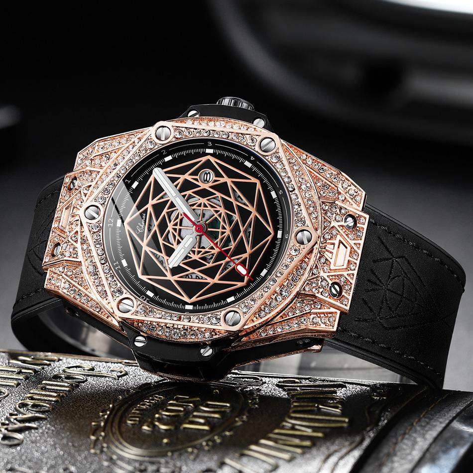 Buy Men's Fashion Diamondencrusted Watch Trend Cool Quartz Calendar