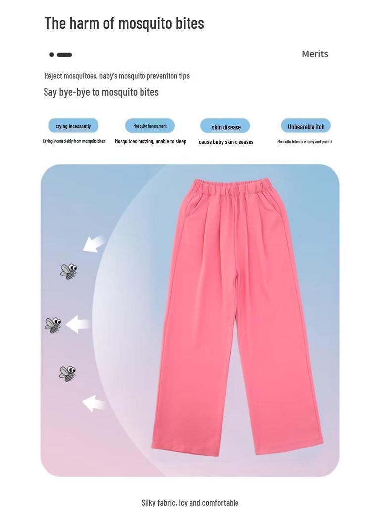 Stylowe letnie spodnie z szerokimi nogawkami z jedwabiu lodowego dla dużych dziewcząt - Wszechstronne, wyszczuplające i codzienne