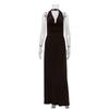 Halter Backless Women Dresses Sleeveless Solid Color Female Maxi Dress 2026 Elegant Spring Pleated Party Holiday A Line Lady Dresses