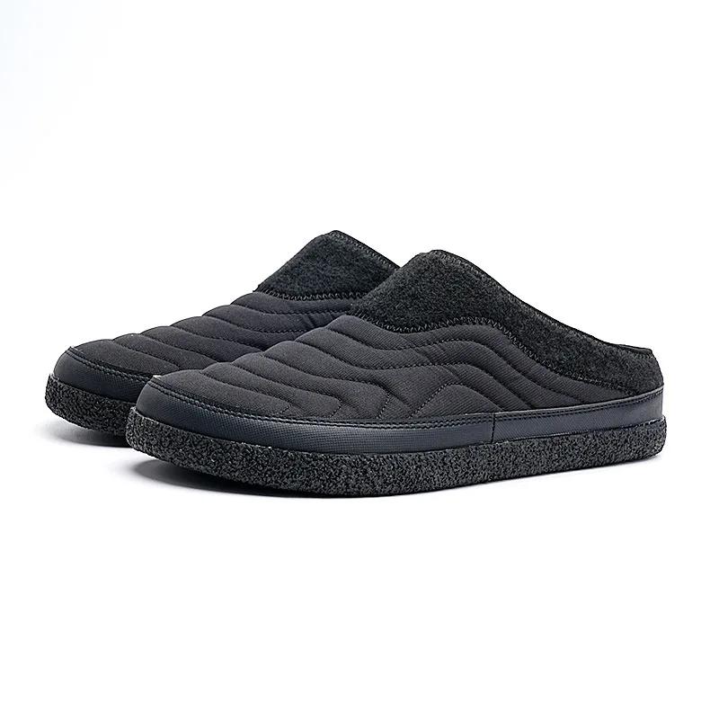 Winter Plush Men Slippers Big Size 46 Indoor Warm Fur Men's Mules Shoes Unisex Bedroom Slides Waterproof Male Slipper Slip On