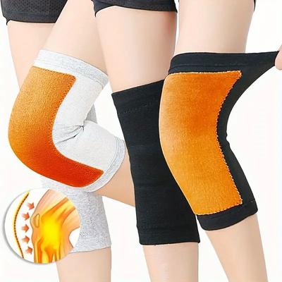 1 Paar Frühlingsgoldener Samt Warme Knieschützer, Verdickte Knieschützer Knieschutz Kälteabweisende Leggings