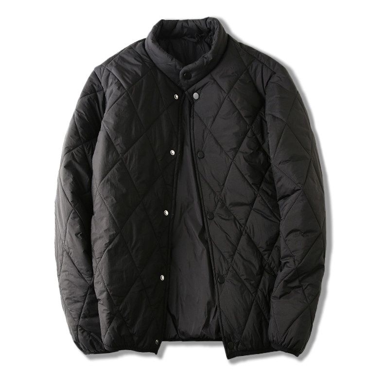 Diamond Lattice Winter Lightweight Cotton Jacket for Export Black M
