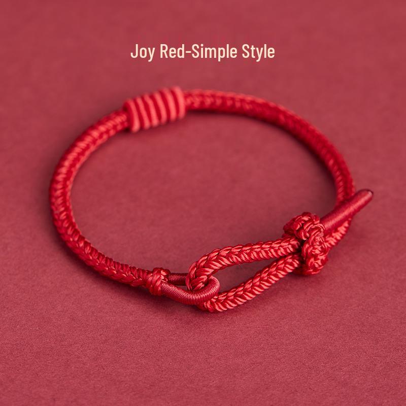2025 Benmingnian Red String Couple Bracelet - Handmade Woven Talisman for Men & Women