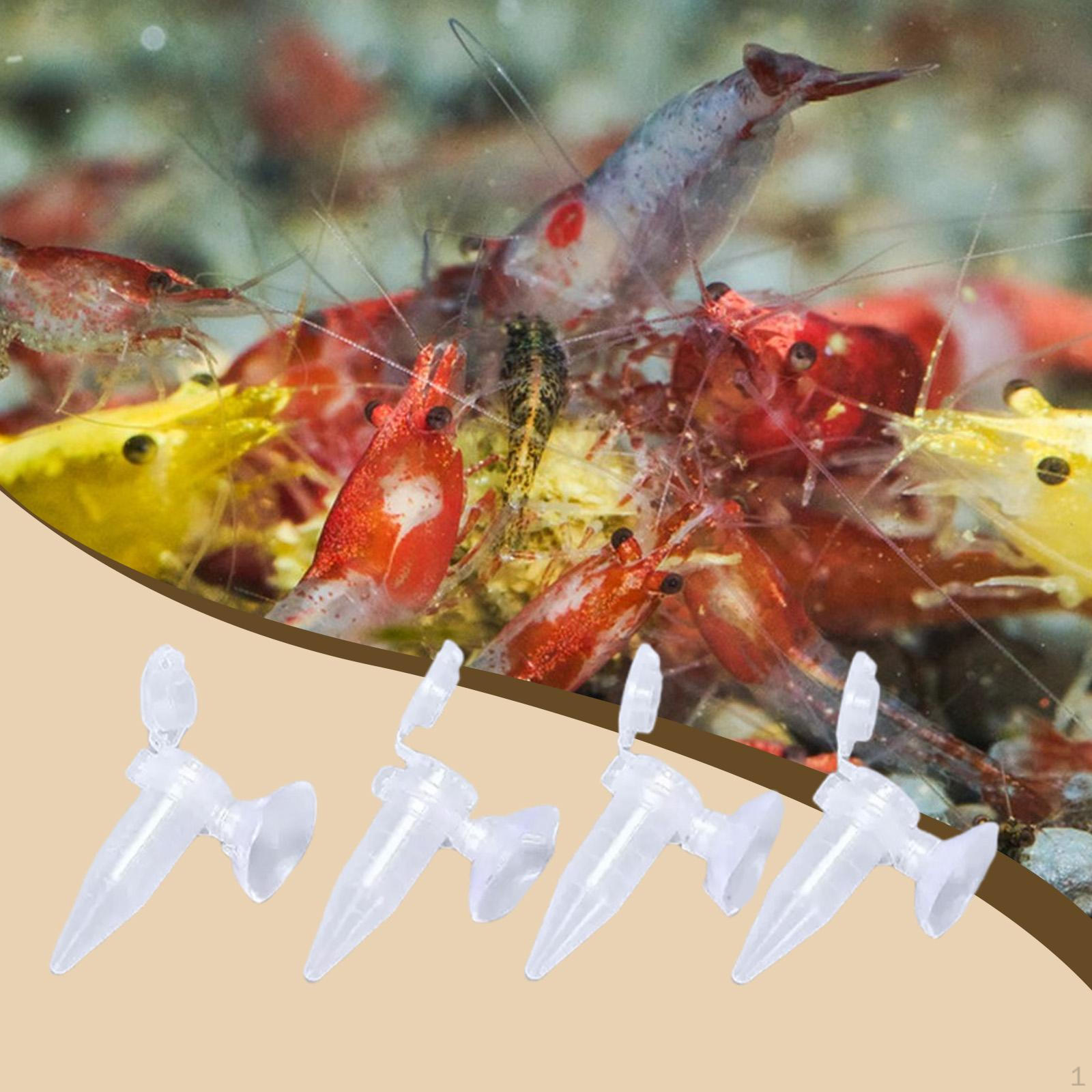 4 Pieces Aquarium Automatic Feeders Suction Cup Fixed Brine Food Feeding Tool 1.5ml