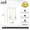 Effie Queen Elegance 925 Silver Freshwater Pearl Tassel Chain Earrings Minimalist Vintage Pearl Drop Earring Fine Jewelry GPE75