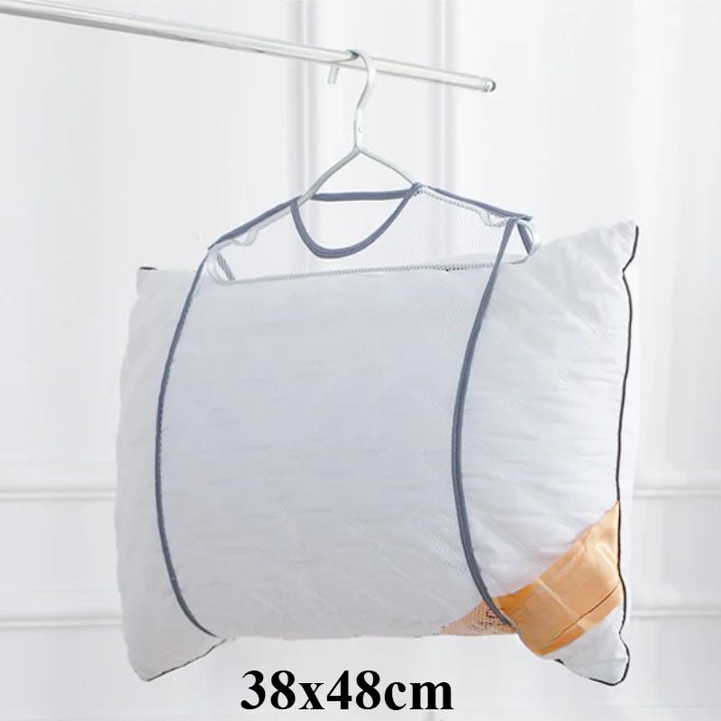 

Hanging Pillow Drying Rack Outdoor Windproof Pillow Drying Net Multifunctional Large Capacity Dryer Bags Organizer 1pc&1-tier