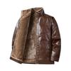 Autumn and winter new fur integrated leather jacket men's fleece thickened stand-up collar casual leather jacket leather jacket factory