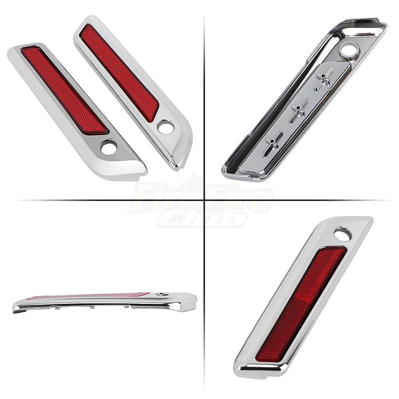 Motorrad Zubehör Hartschalenkoffer Verriegelungsabdeckung Reflektoren ABS Für Harley Touring Road King Road Glide Street Glide 2014-up