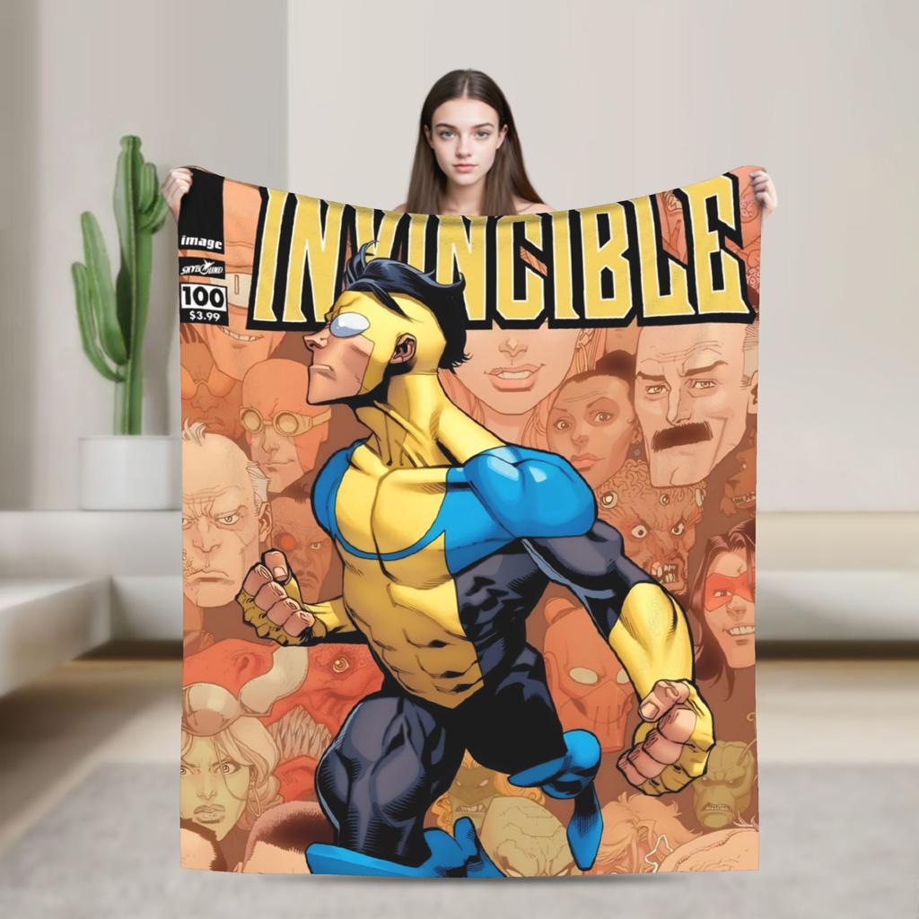 Invincible Omni Man Blanket  Warm Comfortable Plush Bedding Throws For Bedroom Travel Office Flannel Bedspread Bed Cover