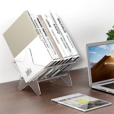 Portable Clear Acrylic Display Stand Holder Versatile Shelf Showcase Rack For Books Albums And Documents