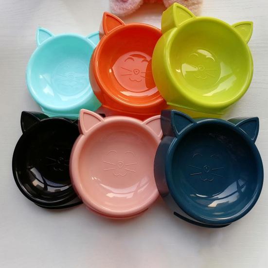 Yousheng Pet Food Bowl Cat Face Shape Large Capacity Feeding Dish Cat Bowl Pet Water Drinking Feeder for Small Dogs