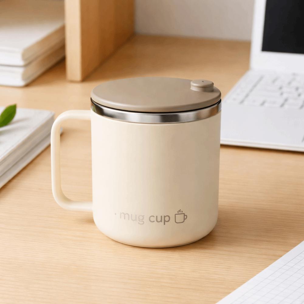 Portable 304 Stainless Steel Insulated Coffee Mug Sliding Cover Design 400 ML Drinking Cup Double Wall Sealed Tumbler Adult