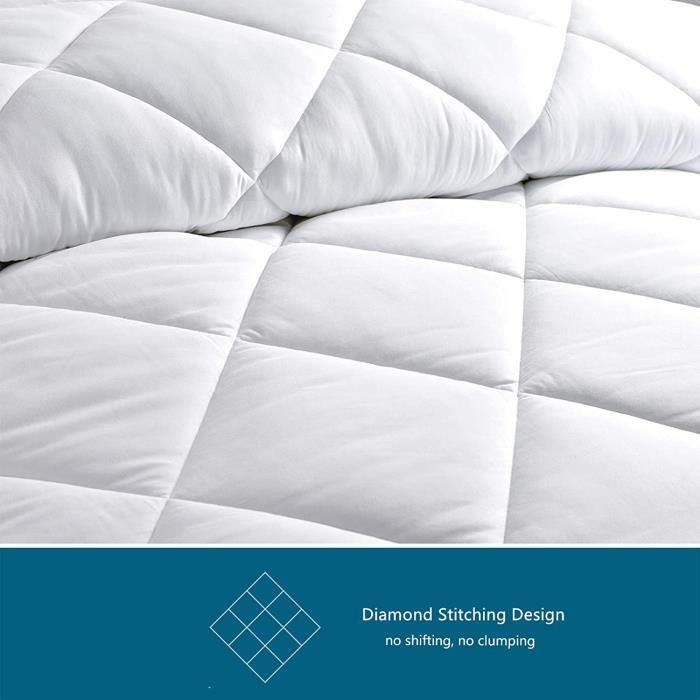 Couette en Microfibre 240X260 - WAVVE - Édredon Chaude - Blanc - Synthétique