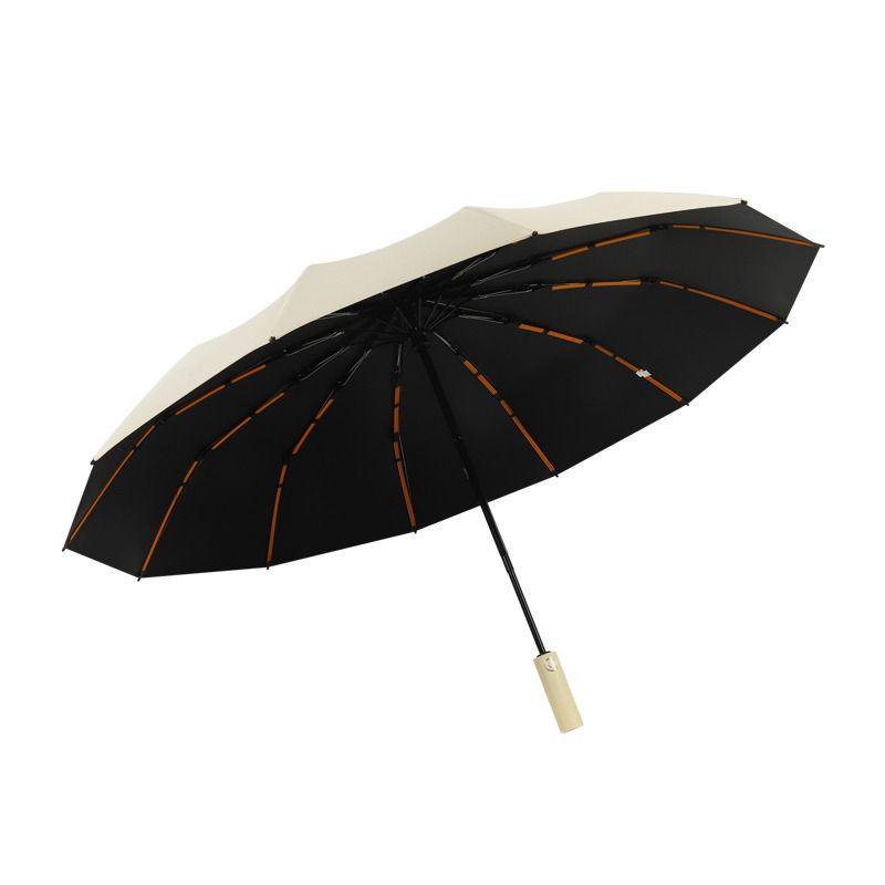 Large Automatic Umbrella: Extra Thick, Reinforced, UV-Protective for Sun and Rain, Ideal for Students and Women.