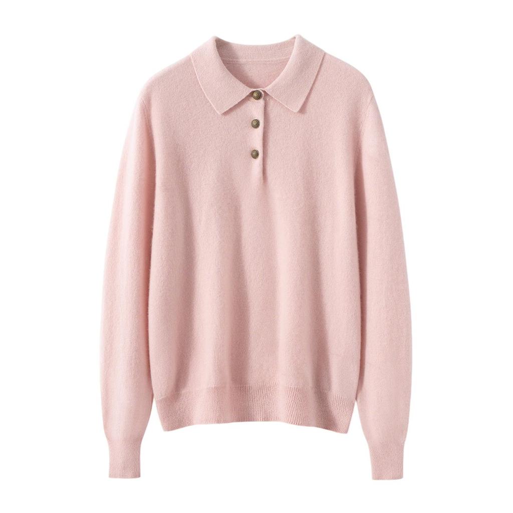 Kang Sai Ni 100% Cashmere Women's POLO Collar Sweater - Versatile and Stylish Knitwear