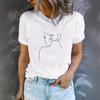 Summer Women's Clothing Character Pattern Printed Round-neck Short-sleeved T-shirt Casual and Fashionable T-shirt