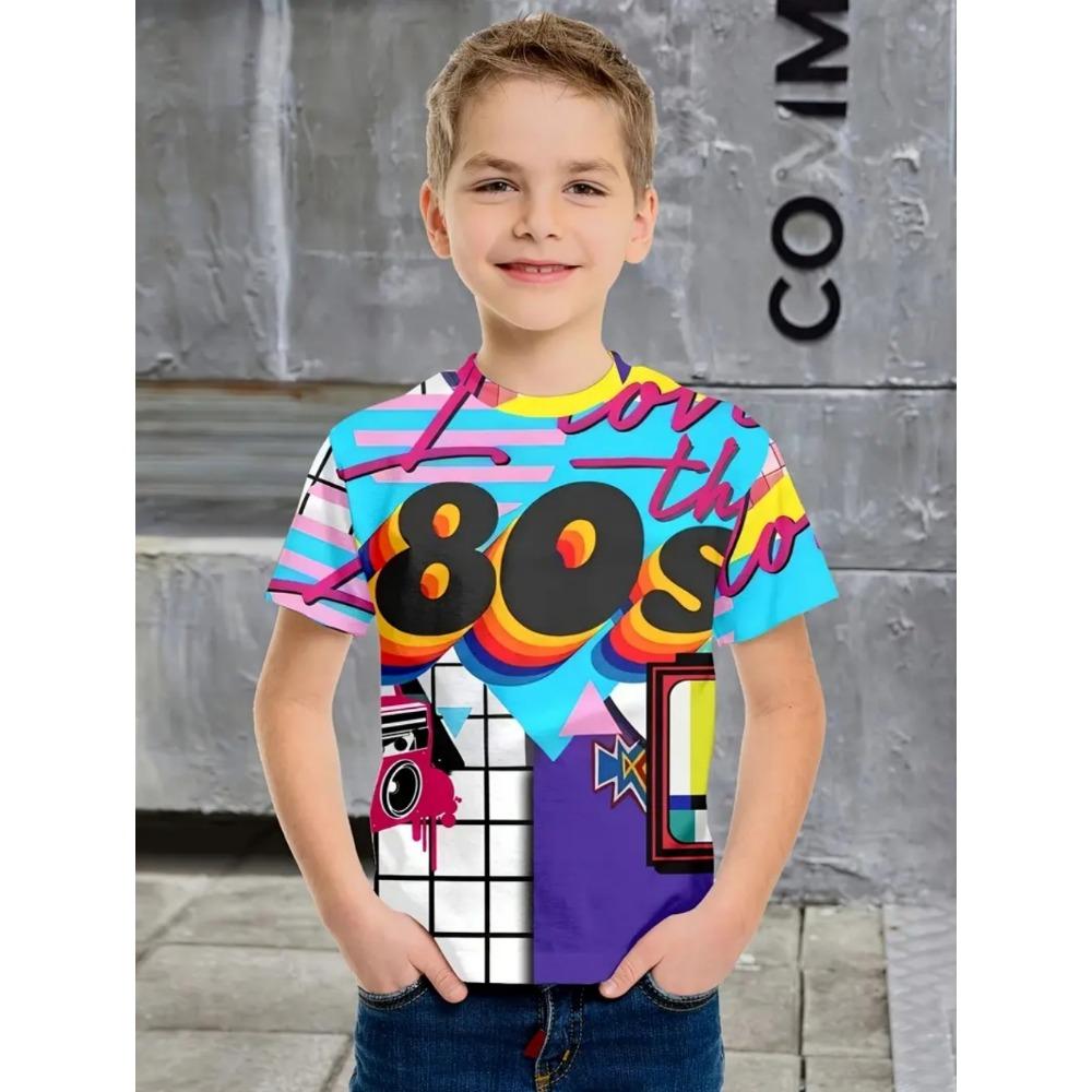 

Children s Clothing T-Shirt Graffiti Street 3D Print Hip Hop Tops Summer Cool Tee Shirt Casual Vintage 80s 90s Short Sleeve Top 100