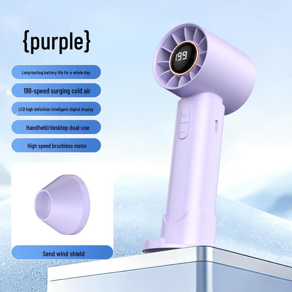 Southeast Asia 2025 T12 Bladeless USB Handheld Mini Fan with Digital Display