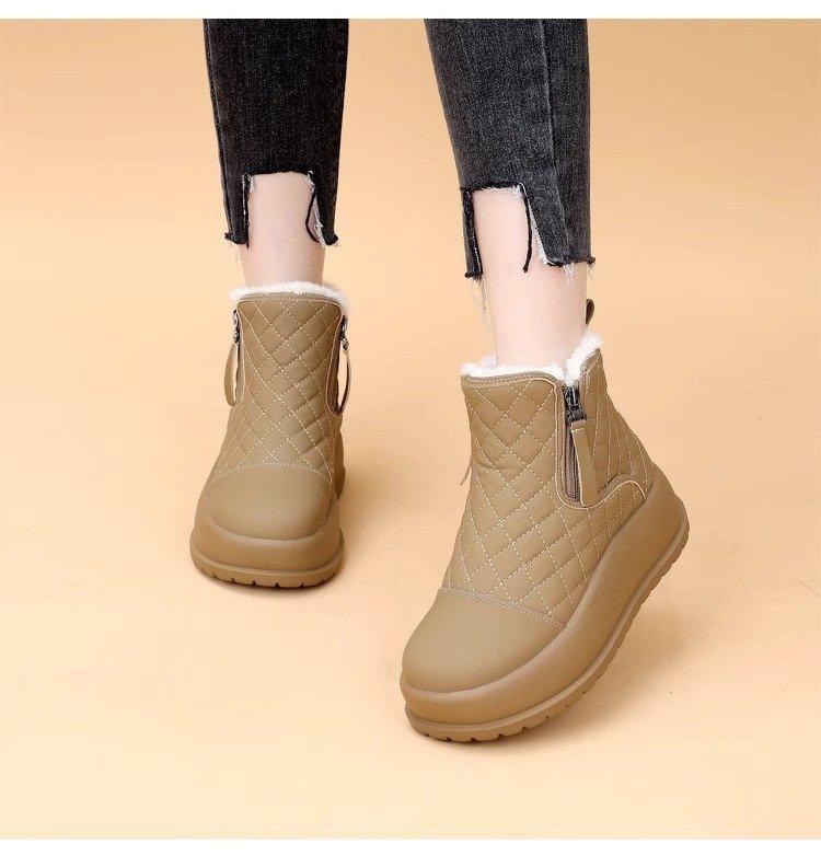 

Popular thick-soled snow boots women s winter piled and thickened cotton boots 2025 new non-slip, warm and cold-resistant Northeast cotton shoes 40 хаки