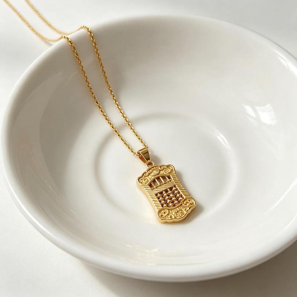 New Chinese Style Simple Abacus Pendant Necklace, Trendy Everyday Niche Versatile Design Women's Sweater Chain Chinese Style Accessory