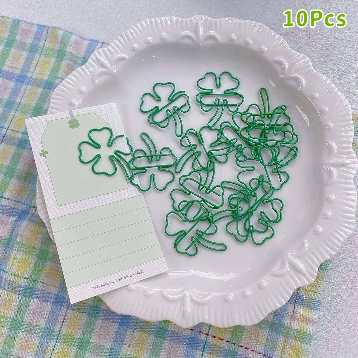 

10/20 шт. Бумажные скрепки в стиле Ins Счастливый четырехлистник Закладка Декор для блокнота Эстетичная скрепка необычной формы Для скрапбукинга Подарок A1