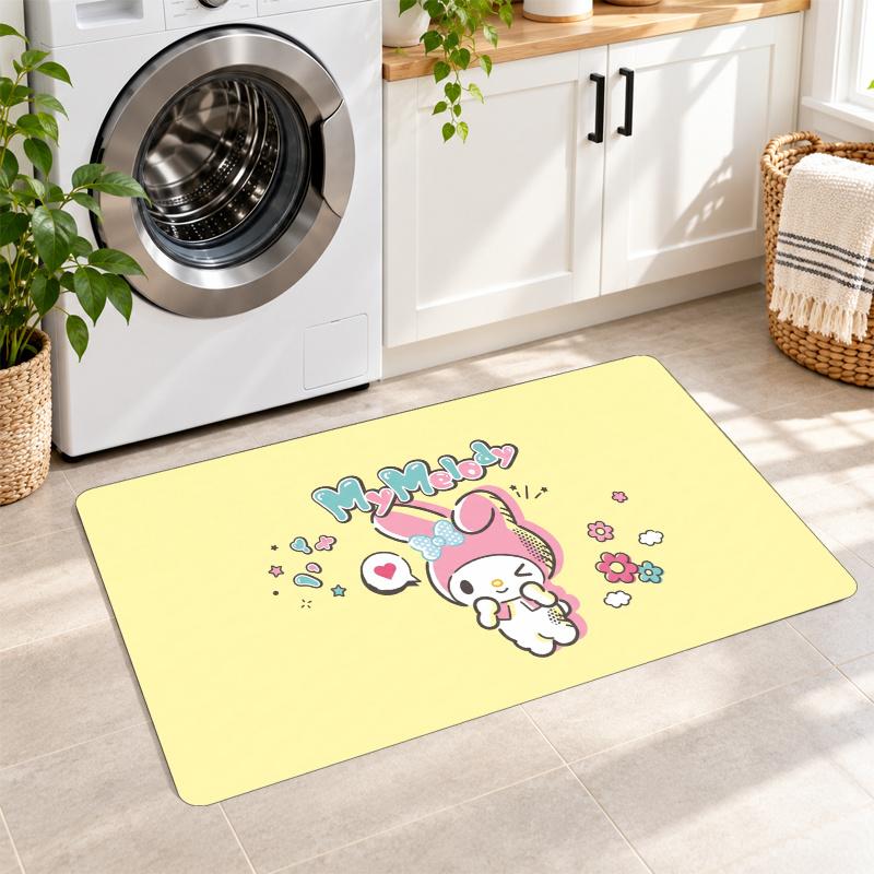 Flannel Kitchen Mat My Melody Soft Area Rug Non Slip Floor Carpet Home Decoration