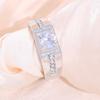  Geometric Zinc Alloy Couple Rings Gold-Plated Wedding Bands for Men and Women, Fashionable European American Style