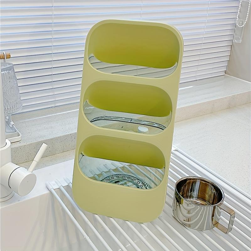 Besteckhalter, Home Essstäbchen Gabel Messer Aufbewahrungsgestell, 3 Fächer Waschbares Wandmontiertes Desktop-Regal, Multifunktioneller Essstäbchenhalter, Küchenzubehör