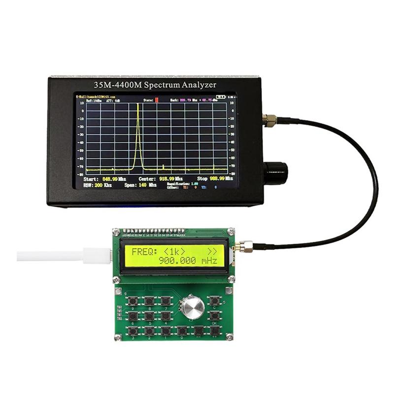 A84X-ADF4351 RF Signal Generator DC 4.5V-5.5V 35Mhz-4400Mhz High Precision Frequency Output 1K/10K/100K/1M Signal Source