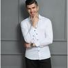 Spring Autum Polo-neck Solid Single Breasted Casual Shirt Men Long Sleeve Business Blouse Cardigan Top Men