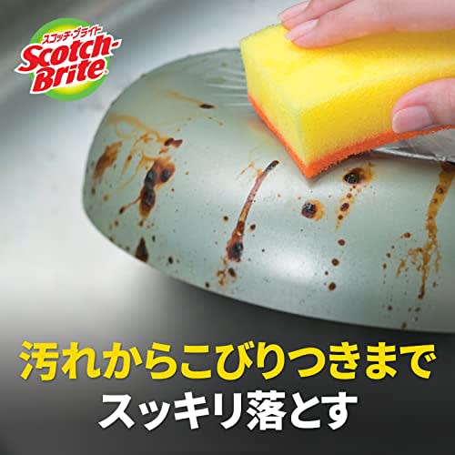 3M Sponge Kitchen Non-Scratch Antibacterial Hybrid Orange 4 Pieces Scotch Brite HBE-4P General Cleaning