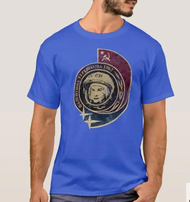Soviet Space Mission Valentina Tereshkova Cosmonaut TShirt Summer Cotton Short Sleeve ONeck Mens T Shirt New S3XL