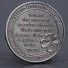 Grandma's Antique Silver Four-Leaf Clover Lucky Coin Thanksgiving Gift Badge
