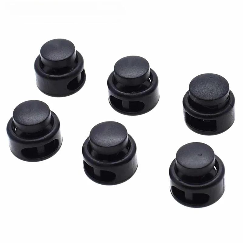 10 Pcs/Pack Cord Lock Toggle Clip Stopper Plastic Black For Bags/Garments Size:15mm*14mm