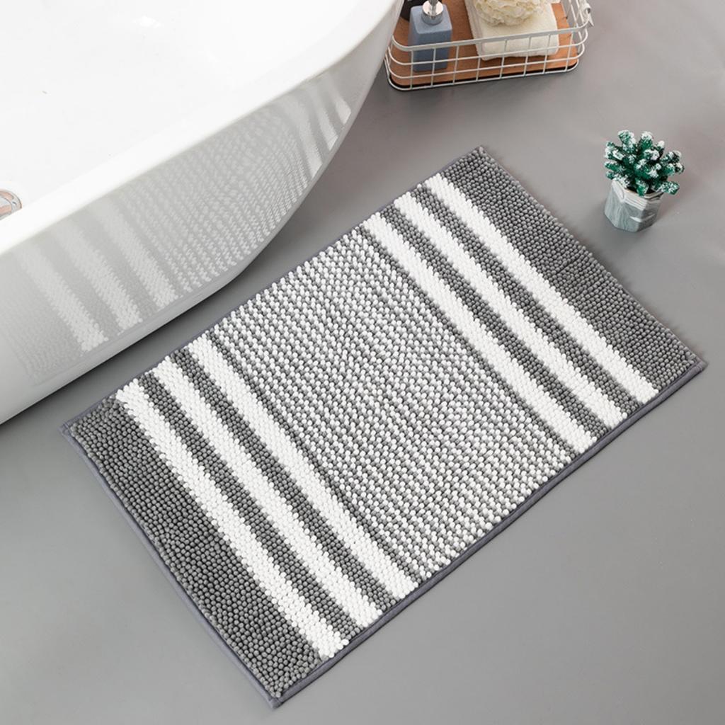 Bicolor Cationic Chenille Bathroom Cashmere Mat Bath Non-slip Carpets In Wash Basin Bathtub Side Floor Rug Shower Room Doormat Memory Foam 3D Pad